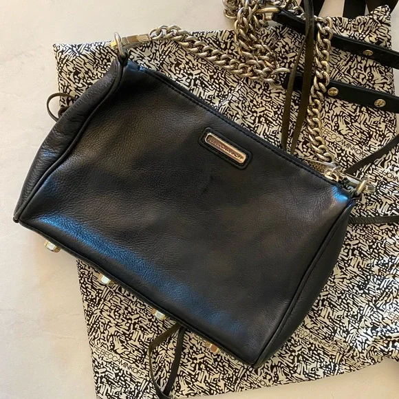 Rebecca Minkoff black leather zipper crossbody bag - Picture 4 of 5